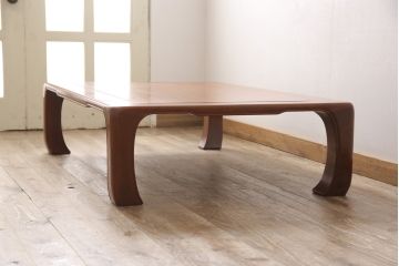 中古　指物家具　井上昇山作　花梨(カリン)材　洗練された雰囲気が上質な和の空間にぴったりな座卓(ローテーブル、センターテーブル)(R-054180)