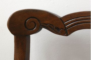 イギリスアンティーク　オーク材　Grange Furnishing Stores　英国よりやってきた!細やかな意匠が随所に施された優雅なチェア4脚セット(ダイニングチェア、椅子)(R-054182)
