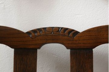 イギリスアンティーク　オーク材　Grange Furnishing Stores　英国よりやってきた!細やかな意匠が随所に施された優雅なチェア4脚セット(ダイニングチェア、椅子)(R-054182)