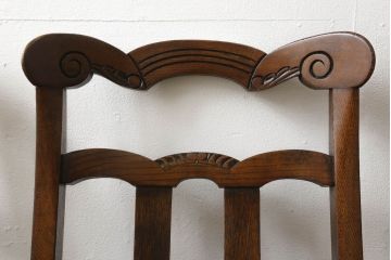 イギリスアンティーク　オーク材　Grange Furnishing Stores　英国よりやってきた!細やかな意匠が随所に施された優雅なチェア4脚セット(ダイニングチェア、椅子)(R-054182)