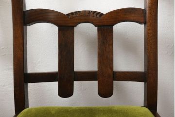 イギリスアンティーク　オーク材　Grange Furnishing Stores　英国よりやってきた!細やかな意匠が随所に施された優雅なチェア4脚セット(ダイニングチェア、椅子)(R-054182)