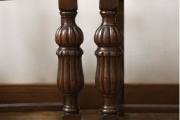 イギリスアンティーク　オーク材　Grange Furnishing Stores　英国よりやってきた!細やかな意匠が随所に施された優雅なチェア4脚セット(ダイニングチェア、椅子)(R-054182)