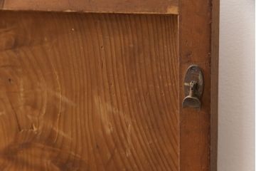アンティーク建具　昭和初期　大正ロマン　型変わり　デザインがいいね!　異なるガラスの質感が素敵な障子戸(ガラス戸)2枚セット(引き戸、建具)(R-054189)