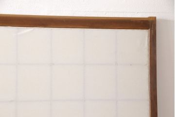 アンティーク建具　昭和初期　大正ロマン　型変わり　デザインがいいね!　異なるガラスの質感が素敵な障子戸(ガラス戸)2枚セット(引き戸、建具)(R-054189)