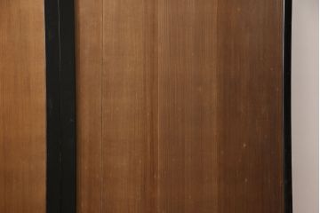 アンティーク建具　漆枠　上手物!　美しい柾目が目を引く横桟入り板戸2枚(引き戸、帯戸、建具)(R-054190)