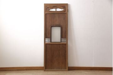 アンティーク建具　高級品　木目がいいね!　枝などをそのまま活かした変わりデザインが目を引く扉(ドア、建具)(R-054192)