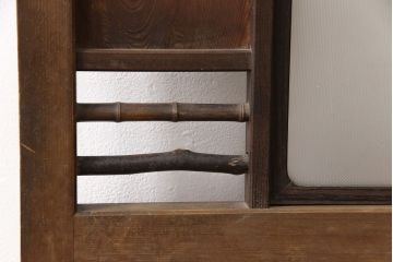 アンティーク建具　高級品　木目がいいね!　枝などをそのまま活かした変わりデザインが目を引く扉(ドア、建具)(R-054192)