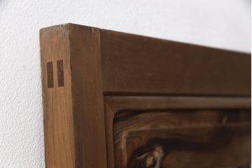 アンティーク建具　高級品　木目がいいね!　枝などをそのまま活かした変わりデザインが目を引く扉(ドア、建具)(R-054192)