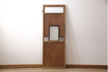 アンティーク建具　高級品　木目がいいね!　枝などをそのまま活かした変わりデザインが目を引く扉(ドア、建具)(R-054192)