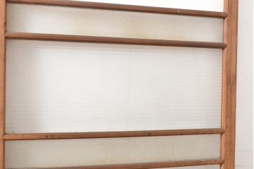 和製アンティーク　レトロな佇まいが昔懐かしいガラス戸2枚セット(引き戸、建具)(R-054195)