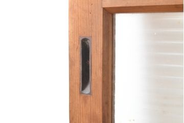 和製アンティーク　レトロな佇まいが昔懐かしいガラス戸2枚セット(引き戸、建具)(R-054195)