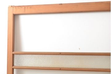 和製アンティーク　レトロな佇まいが昔懐かしいガラス戸2枚セット(引き戸、建具)(R-054195)