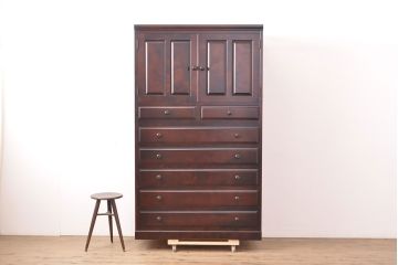 中古　美品　北海道民芸家具　品のある佇まいが魅力的なチェスト(洋服タンス、整理箪笥、和たんす、引き出し)(R-054202)