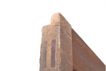アンティーク建具　枠・栗材　板・ケヤキ材(欅)　2種の木材の風合いがお楽しみいただけるマス目格子蔵戸(きつね格子、狐格子、玄関戸、玄関ドア、引き戸、枡格子、格子戸、マス目、升目)(R-054214)