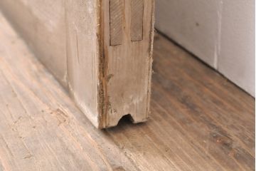  和製アンティーク　モールガラスがお洒落さをプラスするガラス戸1枚(引き戸、建具)(R-054221)