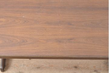 和製ビンテージ　昭和レトロ　辻木工　プリント合板　レトロなデザインがかわいらしいダイニングテーブル(作業台、ヴィンテージ)(R-054224)