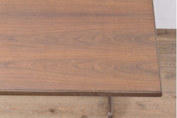和製ビンテージ　昭和レトロ　辻木工　プリント合板　レトロなデザインがかわいらしいダイニングテーブル(作業台、ヴィンテージ)(R-054224)