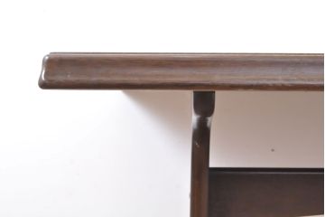 和製ビンテージ　昭和レトロ　辻木工　プリント合板　レトロなデザインがかわいらしいダイニングテーブル(作業台、ヴィンテージ)(R-054224)