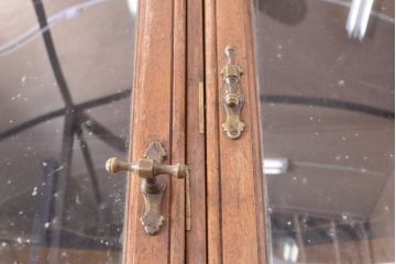 フランスアンティーク　最高級品　マホガニー材　高級感溢れるRガラスショーケース(ガラスケース、飾り棚、曲げガラス)(R-054226)