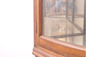 フランスアンティーク　最高級品　マホガニー材　高級感溢れるRガラスショーケース(ガラスケース、飾り棚、曲げガラス)(R-054226)