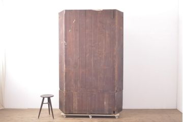 フランスアンティーク　最高級品　マホガニー材　高級感溢れるRガラスショーケース(ガラスケース、飾り棚、曲げガラス)(R-054226)