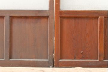 和製アンティーク　どこか懐かしさを感じるガラス戸2枚セット(引き戸、建具)(R-054227)
