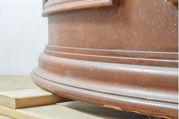 中古　高級品　特大!上質で凝った造りが魅力的なマクタンストーン天板丸型展示台(陳列棚、飾り棚、ラウンドテーブル、店舗什器)(R-054230)