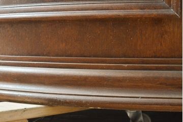 中古　高級品　特大!上質で凝った造りが魅力的なマクタンストーン天板丸型展示台(陳列棚、飾り棚、ラウンドテーブル、店舗什器)(R-054230)
