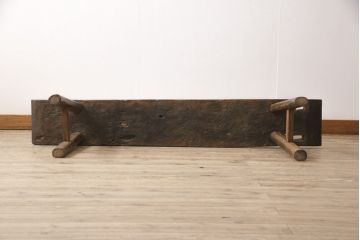 アジアビンテージ　ナチュラルなお部屋づくりにおすすめ!素朴な古材ベンチ(長椅子、木製ベンチ、ヴィンテージ)(R-054239)