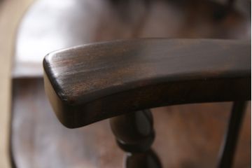 中古　松本民芸家具　#91型　落ち着きのある空間を演出するキャプテンチェア(アームチェア、板座チェア、椅子、ダイニングチェア)(R-054241)