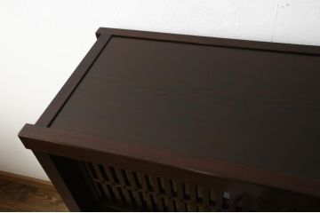中古　超美品　栗材　上質な和の空間を演出する水屋箪笥(食器棚、茶箪笥、戸棚、収納棚)(R-054246)