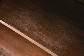 イギリスアンティーク　オーク材　ステンドグラスとパーケットの扉がおしゃれなブックケース(本箱、本棚、収納棚、キャビネット)(R-054247)