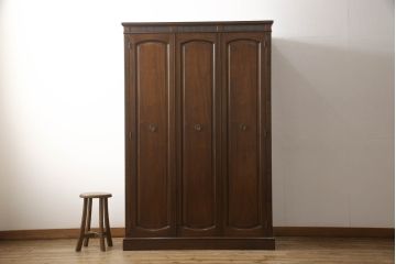 中古　美品　DREXEL HERITAGE(ドレクセルヘリテイジ)　Triune(トライユン)シリーズ　マホガニー材の木肌が美しいワードローブ(収納棚、戸棚)(R-054248)