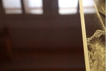 中古　美品　輪島塗り　繊細に描かれた松の絵柄が見事な座卓(ローテーブル、センターテーブル)(R-054266)