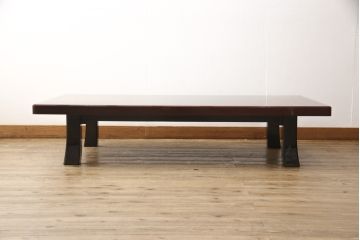 中古　美品　輪島塗り　繊細に描かれた松の絵柄が見事な座卓(ローテーブル、センターテーブル)(R-054266)