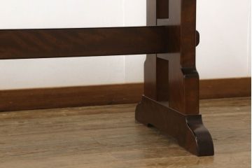 中古　美品　松本民芸家具　気品と落ち着きのある佇まいが魅力のC型食卓(4人掛けダイニングテーブル、6人掛け)(定価約46万円)(R-054268)
