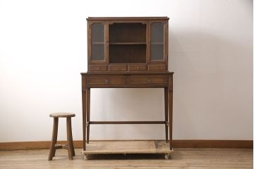 アメリカビンテージ　DREXEL HERITAGE(ドレクセルヘリテイジ)　Triune(トライユン)　シックな色合いが美しいデスク+チェアのセット(定価約55万円)(ワークデスク、在宅用、在宅ワーク、ライティングデスク、机、椅子)(R-054270)