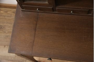 アメリカビンテージ　DREXEL HERITAGE(ドレクセルヘリテイジ)　Triune(トライユン)　シックな色合いが美しいデスク+チェアのセット(定価約55万円)(ワークデスク、在宅用、在宅ワーク、ライティングデスク、机、椅子)(R-054270)