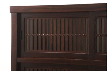 中古　栗材　上質な和の空間づくりにぴったりな水屋箪笥(食器棚、茶箪笥、戸棚、収納棚)(R-054293)