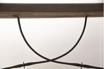 ビンテージ家具　スペイン製　優雅なシルエットが空間のアクセントになるダイニングテーブル(食卓、作業台、2人掛け、4人掛け、6人掛け、ヴィンテージ)(R-054297)