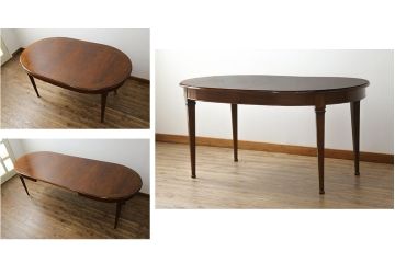中古　美品　サァラ麻布　すっきりとした佇まいで取り入れやすいダイニングテーブル(エクステンションテーブル、4人掛け、6人掛け)(定価約100万円)(R-054310)