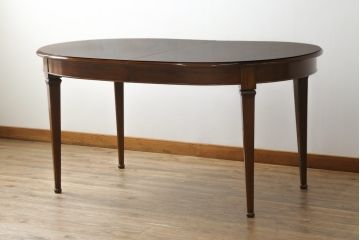 中古　美品　サァラ麻布　すっきりとした佇まいで取り入れやすいダイニングテーブル(エクステンションテーブル、4人掛け、6人掛け)(定価約100万円)(R-054310)