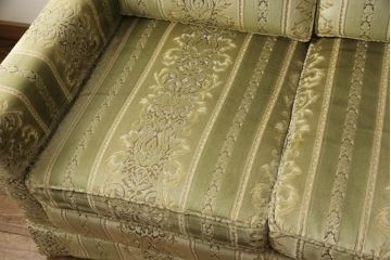 中古　美品　DREXEL HERITAGE(ドレクセルヘリテイジ)　爽やかなグリーンが目を引く3人掛けソファ(三人掛けソファ、3P)(R-054314)