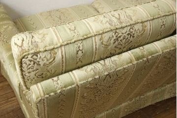 中古　美品　DREXEL HERITAGE(ドレクセルヘリテイジ)　爽やかなグリーンが目を引く3人掛けソファ(三人掛けソファ、3P)(R-054314)