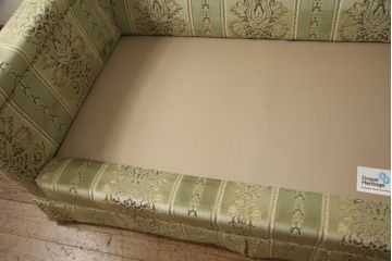 中古　美品　DREXEL HERITAGE(ドレクセルヘリテイジ)　爽やかなグリーンが目を引く3人掛けソファ(三人掛けソファ、3P)(R-054314)