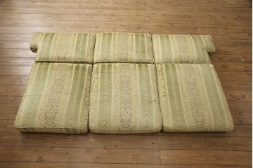 中古　美品　DREXEL HERITAGE(ドレクセルヘリテイジ)　爽やかなグリーンが目を引く3人掛けソファ(三人掛けソファ、3P)(R-054314)