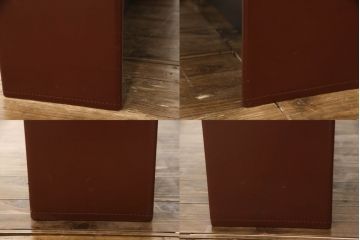 中古　IDC大塚家具取り扱い　イタリア製　i4MARIANI(クアトロマリアーニ)　シンプルながら存在感のある大型サイズの革張り製テーブル(会議用テーブル、6人掛けダイニングテーブル、8人掛け)(定価約240万円)(R-054318)