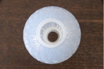 ヴィンテージ照明　ヨーロッパ　オパールセント　まるでキャンドルのような珍しいデザインが魅力のガラス製豆ランプ(デスクスタンド、スタンドライト、卓上照明、ビンテージ)(R-054322)
