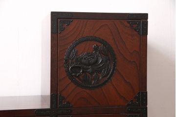 中古　仙台民芸箪笥(仙台箪笥)　欅産業　KC-40R　拭き漆塗りが美しい三尺階段箪笥(和たんす、収納箪笥)(R-054323)