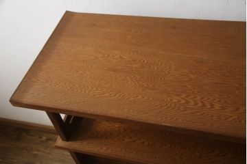 中古　屋久杉　優しい杢目で品のある空間を演出する飾り棚(茶棚、違い棚、収納棚)(R-054326)